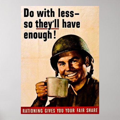 Do With Less _ Vintage WWII Rationing Poster