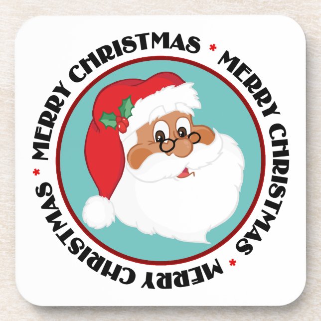 Do You Believe in Black Santa Claus? Beverage Coaster (Front)