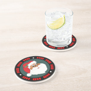 Do You Believe in Black Santa Claus? Sandstone Coaster