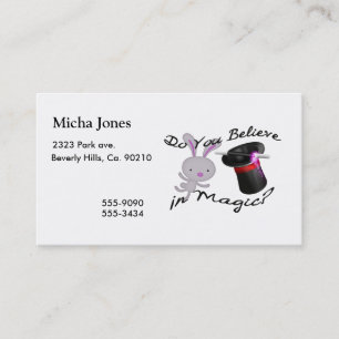 Do You Believe In Magic Top Hat & Rabbit Business Card