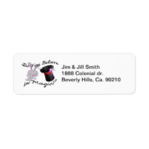Do You Believe In Magic Top Hat & Rabbit Label