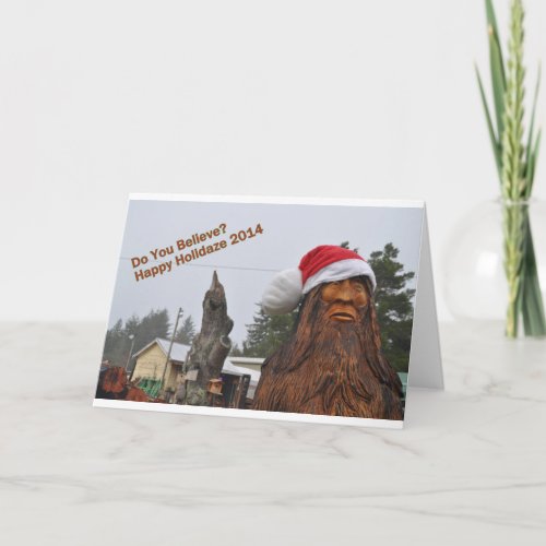 Do You Believe Santa Bigfoot Holiday Card