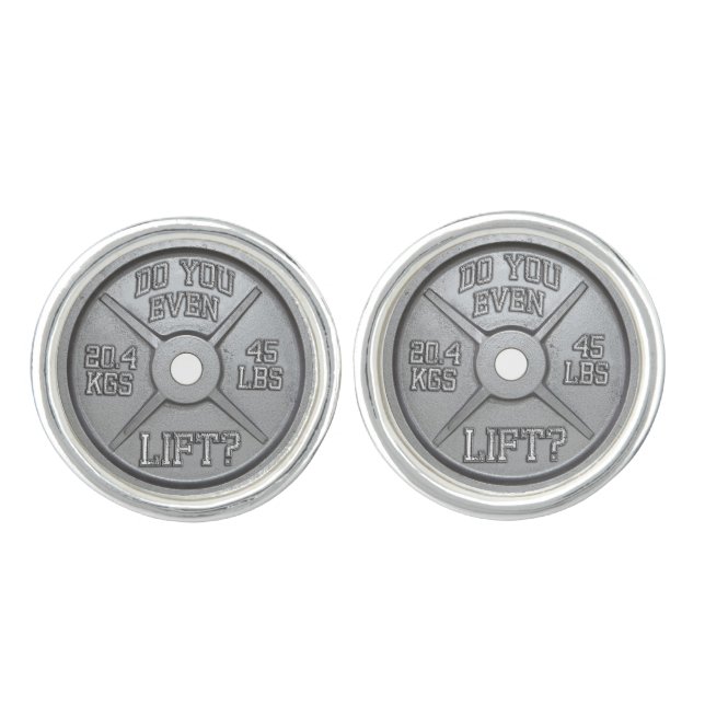 Do You Even Lift - Barbell Plate Cufflink (Front)