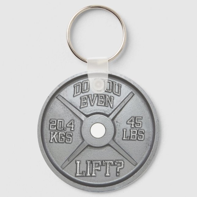 Do You Even Lift - Barbell Plate Keychain (Front)