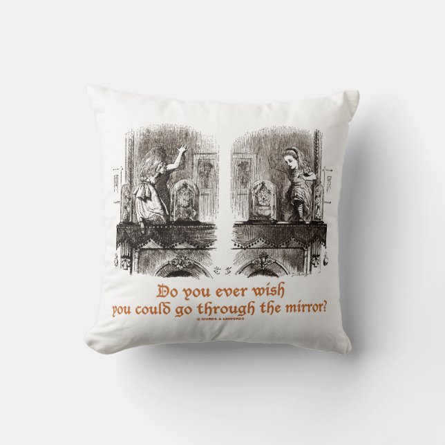 Do You Ever Wish You Could Go Through The Mirror? Throw Pillow (Front)