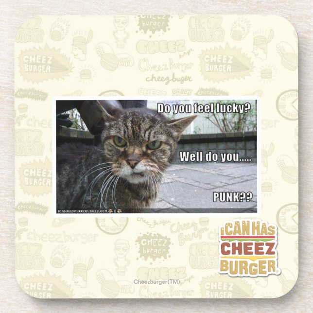 Do you feel lucky? beverage coaster (Front)