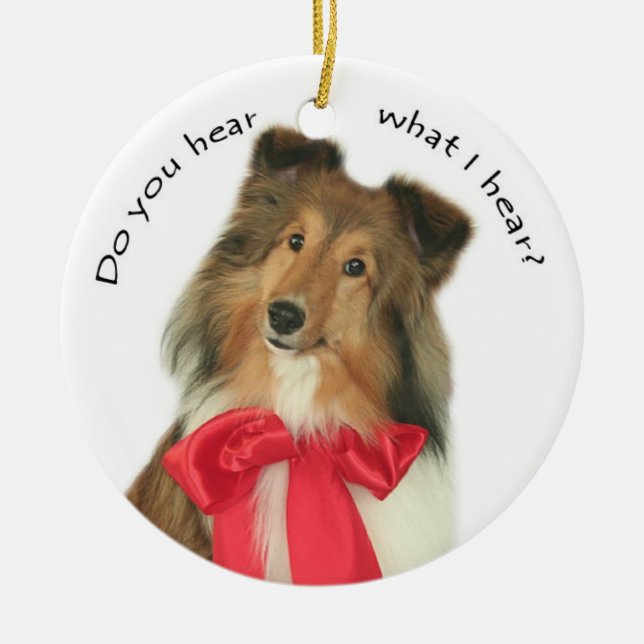 Do You Hear? Ceramic Ornament (Front)