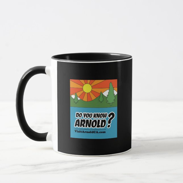 Do You Know Arnold? VisitArnoldCA Black&White Mug (Left)