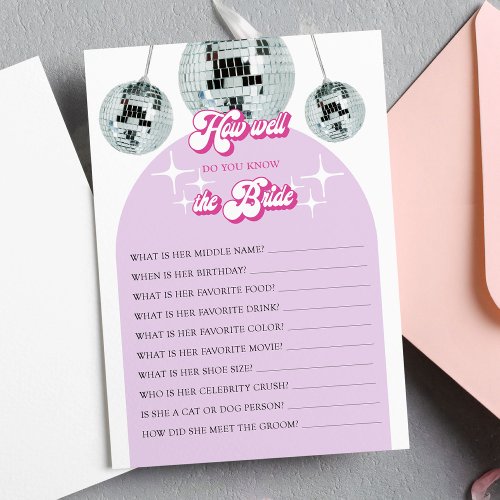 Do You Know The Bride Bridal Shower Game Card