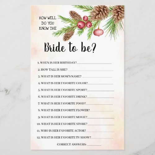 Do you know the Christmas Shower Game Card Flyer