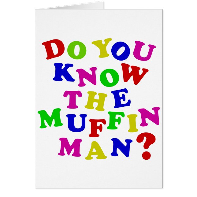 Do you know the Muffin Man? Cards (Front)