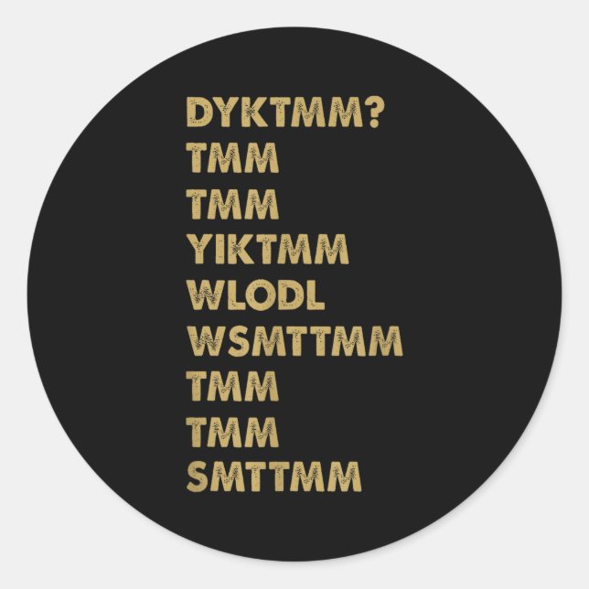 Do You Know The Muffin Man_ Dyktmm_ Funny Nostalgi Classic Round Sticker (Front)
