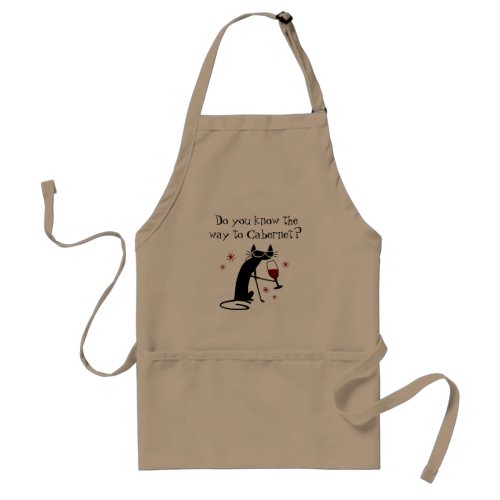 Do You Know the Way to Cabernet Wine Pun Adult Apron