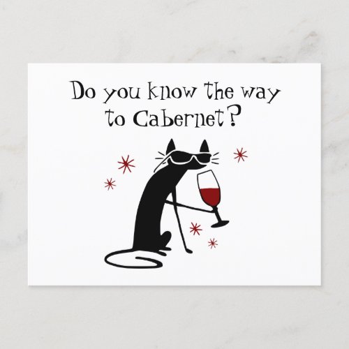 Do You Know the Way to Cabernet Wine Pun Postcard