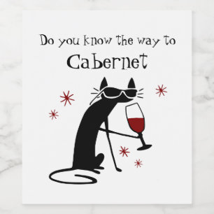 Do You Know the Way to Cabernet? Wine Pun Wine Label