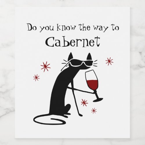 Do You Know the Way to Cabernet Wine Pun Wine Label