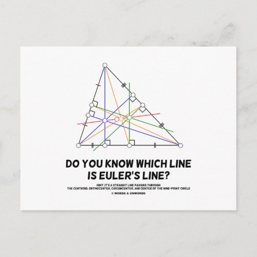 Do You Know Which Line Is Eulers Line Geometry Postcard