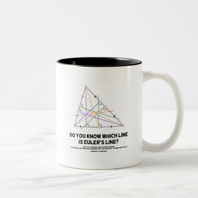 Do You Know Which Line Is Euler's Line? (Geometry) Two-Tone Coffee Mug (Right)