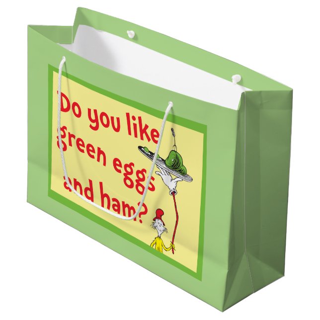 Do You Like Green Eggs and Ham? Large Gift Bag (Front Angled)