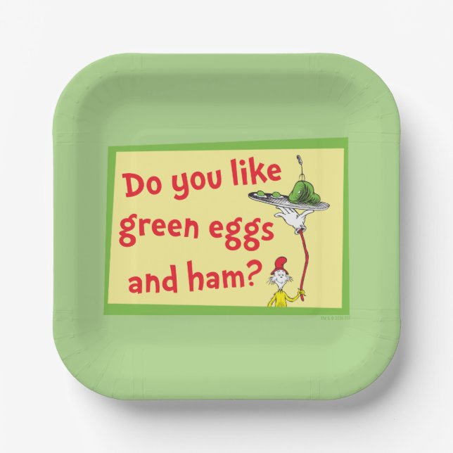Do You Like Green Eggs and Ham? Paper Plates (Front)