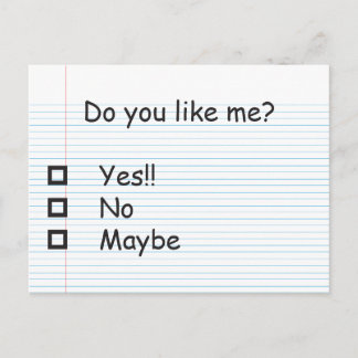 Do you like me? postcard