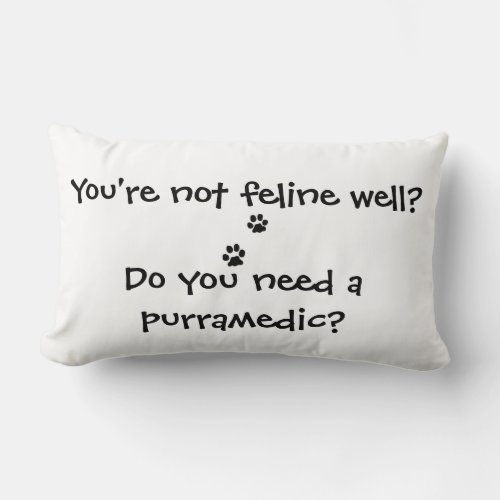 Do You Need a Purramedic Funny Cat Pillow Cushion