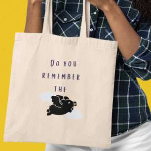 Do you Remember the flying pig? Nostalgia Quirky  Tote Bag