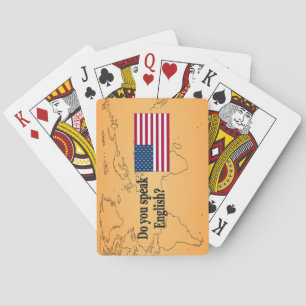 Do you speak English? in English. Flag bf Poker Cards