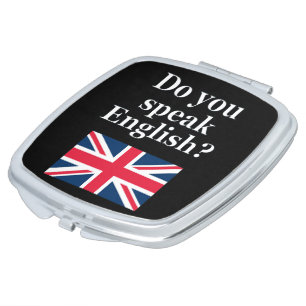 "Do you speak English?" in English. Flag Vanity Mirror
