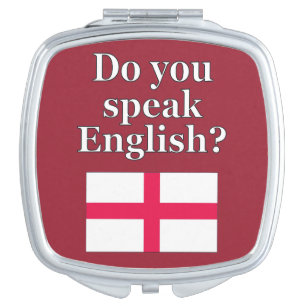 "Do you speak English?" in English. Flag Vanity Mirror