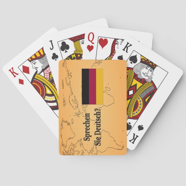 Do you speak German? in German. Flag bf Poker Cards (Back)