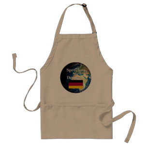 Do you speak German? in German. Flag & Earth Adult Apron