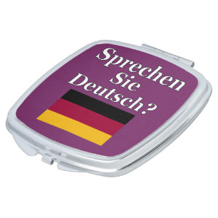 Do you speak German? in German. Flag Vanity Mirror
