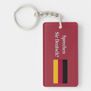 Do you speak German? in German. Flag wf Keychain