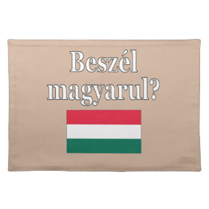 Do you speak Hungarian? in Hungarian. Flag Placemat
