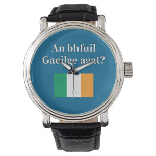 Do you speak Irish? in Irish. Flag Watch