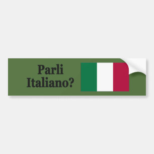 Do you speak Italian? in Italian. Flag bf Bumper Sticker