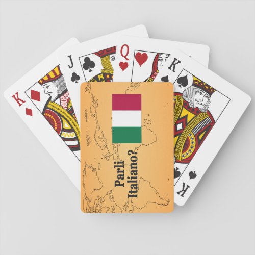 Do you speak Italian in Italian Flag bf Poker Cards