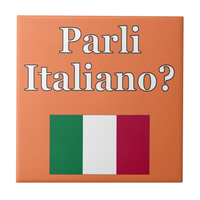 Do you speak Italian? in Italian. Flag Tile (Front)