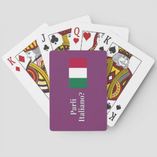 Do you speak Italian? in Italian. Flag wf Poker Cards