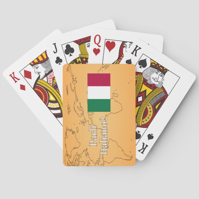 Do you speak Italian? in Italian. Flag wf Poker Cards (Back)