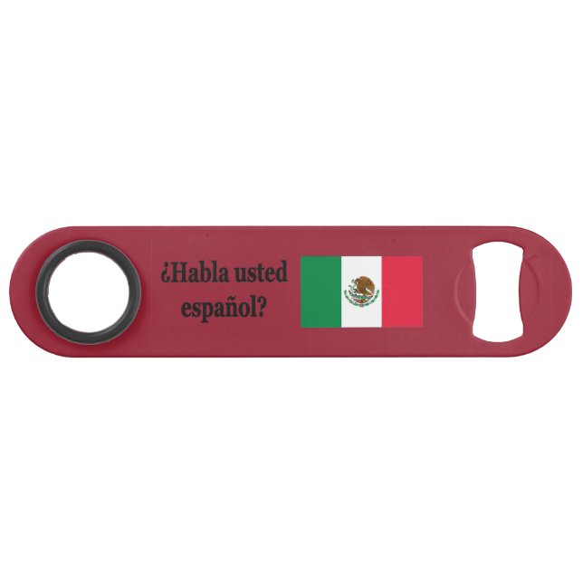 Do you speak Spanish? in Spanish. Flag bf Bar Key (Front (Horizontal))