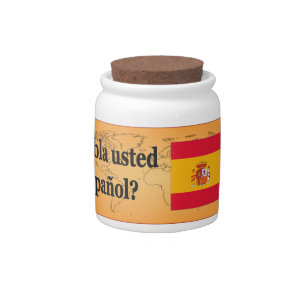 Do you speak Spanish? in Spanish. Flag bf Candy Jar