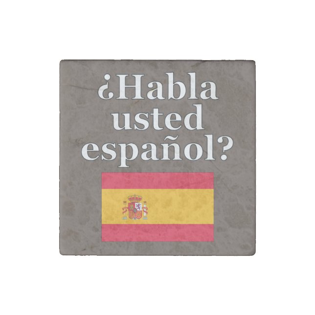 Do you speak Spanish? in Spanish. Flag Stone Magnet (Front)