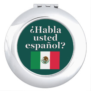 Do you speak Spanish? in Spanish. Flag Vanity Mirror