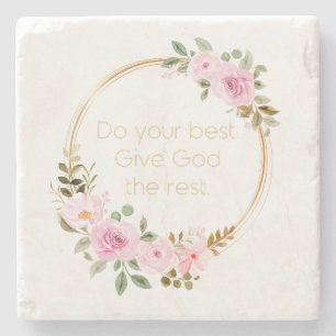 Do Your Best Give God The Rest – Christian  Stone Coaster