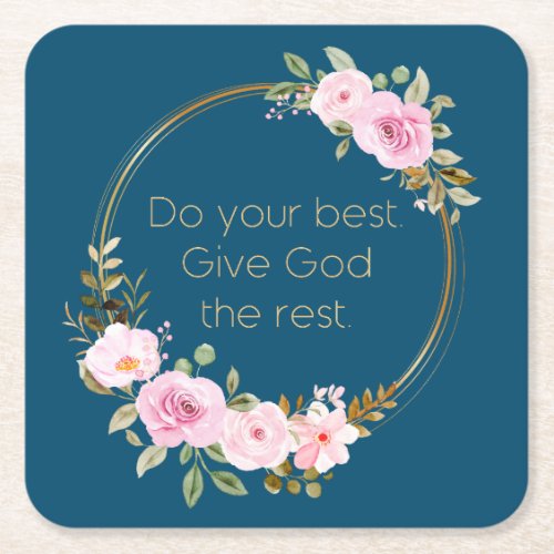Do Your Best Give God The Rest  Christian Women  Square Paper Coaster