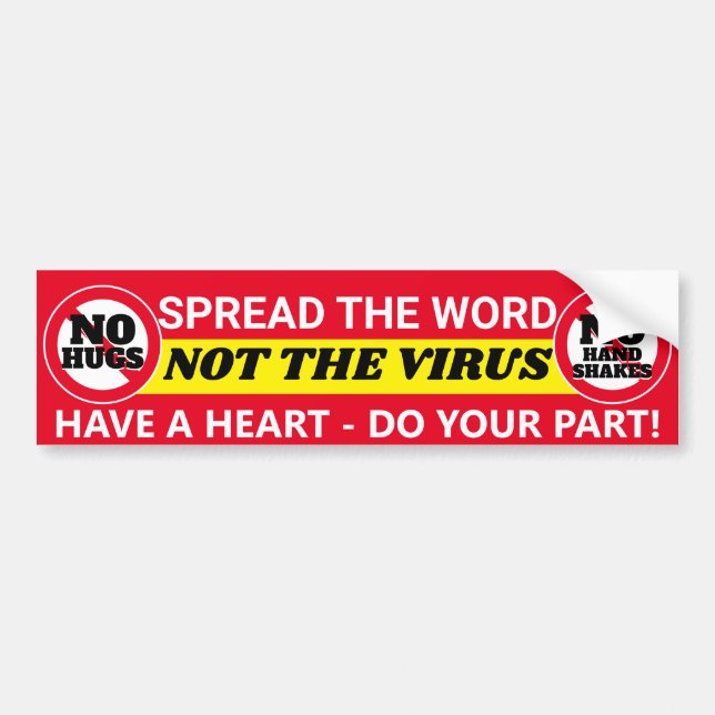 Do YOUR Part: COVID 19 ( Red ) Bumper Sticker (Front)