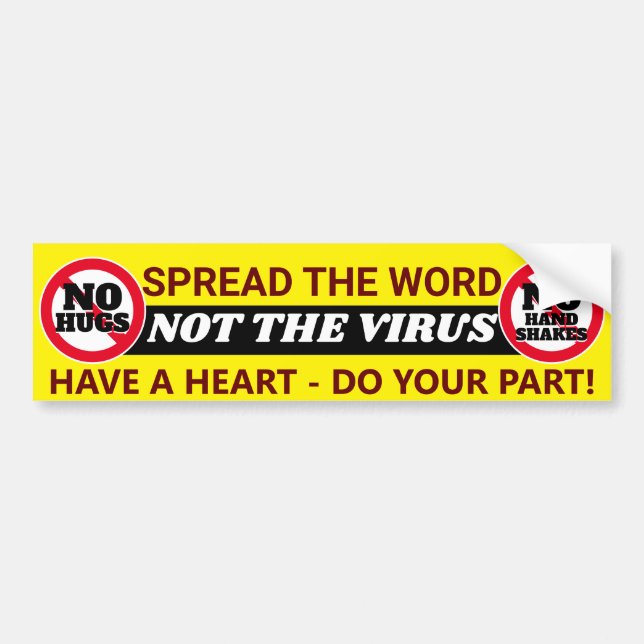 Do YOUR Part: COVID 19 ( Yellow ) Bumper Sticker (Front)