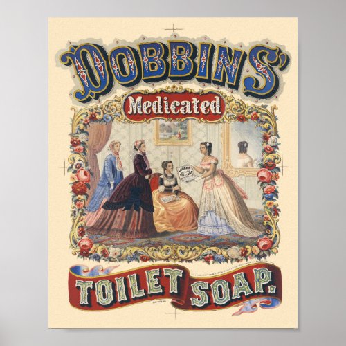 Dobbins medicated toilet soap Vintage Poster 1869